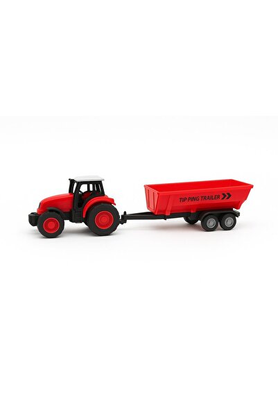 Asya Oyuncak Çek Bırak Metal Traktör Asortili Römorklu Minik