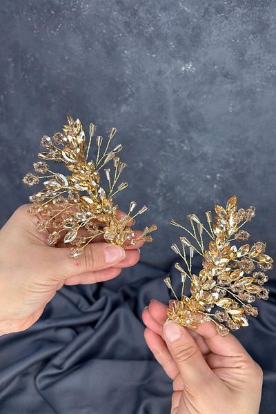 Hayalperest boncuk Selis Double Sided Bridal Henna Crown Hair Accessory