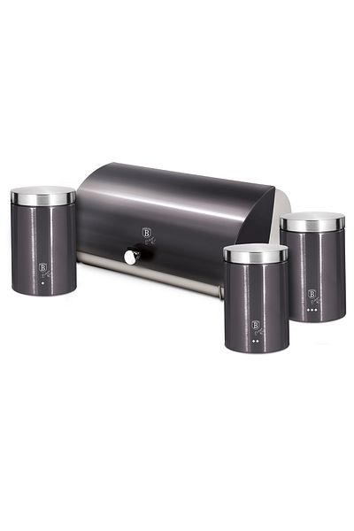 Berlinger Haus Bh 6732 Carbon Pro Edition Bread Box And 3 Kitchen Containers Set