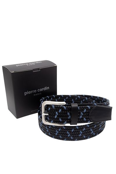 Pierre Cardin Black/Blue Premium Mesh Leather Belt Pc-1713S7M