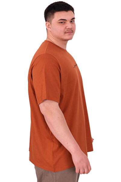 ModeXL Ανδρικό μπλουζάκι με λαιμόκοψη με λαιμόκοψη μεγάλου μεγέθους XL FREEDOM U25033 κανέλα