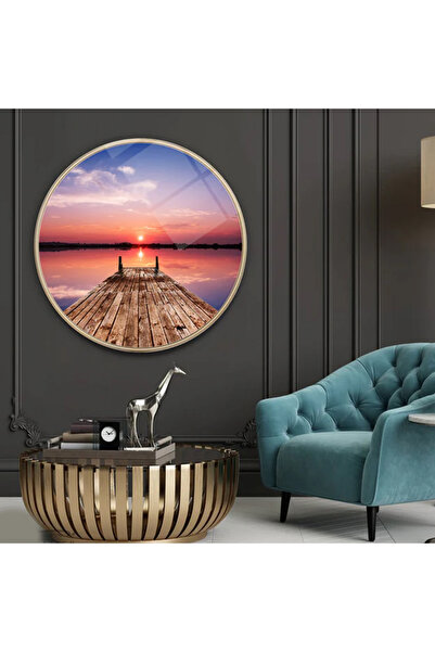 TAULART PEJZAŽ MODERAN NELOMIJIV LUKSUZNI OKRUGLI STAKLENI STOL MODERAN STOL ...