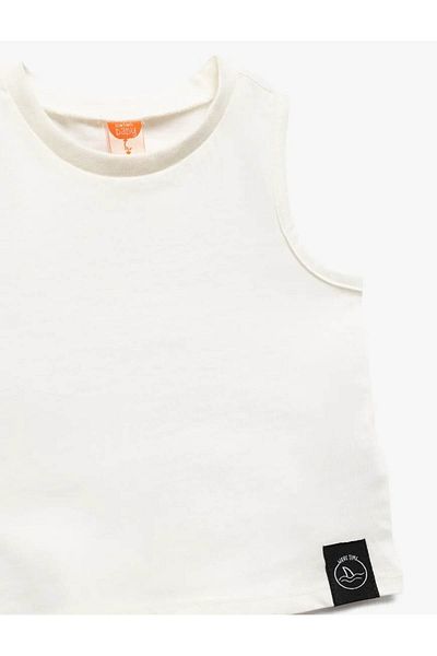 Koton White Baby Boy Sleeveless T-Shirt with Applique Detail 5Smb30002Tk