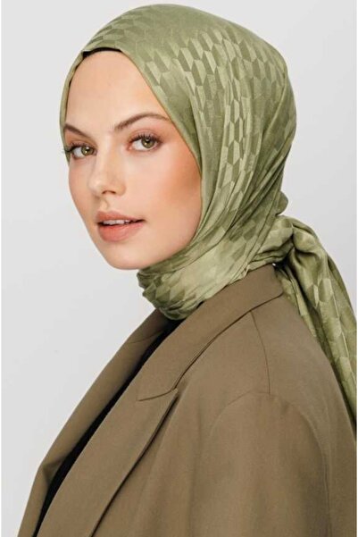VALORSCARF Valor Qoza Pattern Silk Jacquard Shawl Desert Green