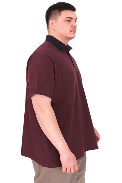 ModeXL Mode XL Ανδρικό μπλουζάκι με γιακά πόλο YOURSELF U25310 Plum