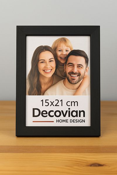 DecovianHomeDesign Natural Wood Modern Standing Single 15X21 Photo Frame |   Black Color Desktop Frame |   Unpainted