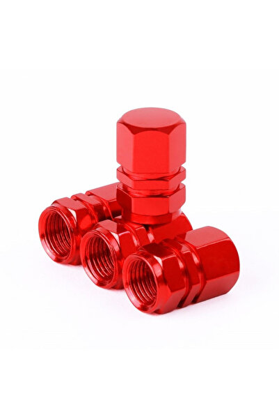 Evelise Set de 4 capace hexagonale decorative pentru valve auto, aluminiu, 1,...