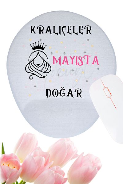 qoeuyl boutique Queens Are Born This Month Printed Birthday Special Day Gift Oval/Square Wrist Supported Mousepad