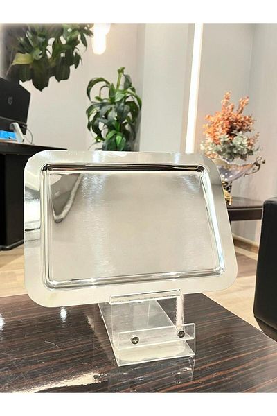 aljahwari Large single serving tray, stainless steel, rust-resistant