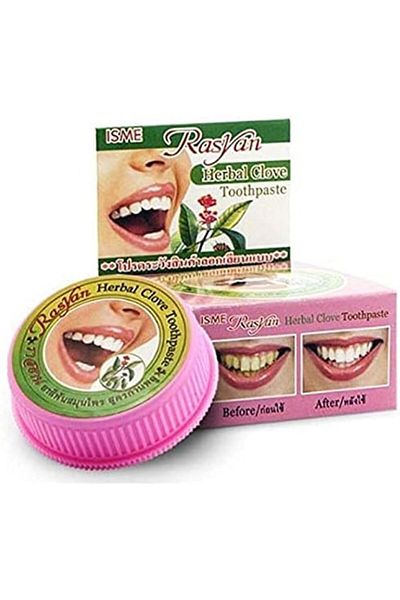 RasyanHerb معجون أسنان راسيان إسمي راسيان بالأعشاب والقرنفل، 25 غرام، 6 قطع