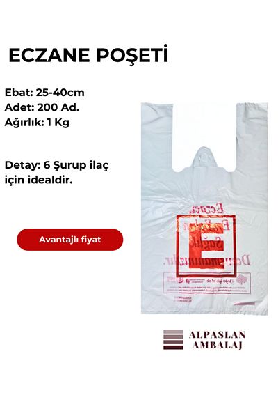 ALPASLAN AMBALAJ 25-40 Pharmacy Bags 200Pcs 1kg