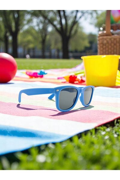 CHANCE GİFT Unisex Kids Sunglasses Popular Children Goggle Square with Pins Uv 400 Protection Polarized Glasses