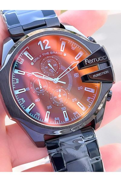 Ferrucci Steel Cord 3 Atm Water Resistant Special Design Men Wrist Watch Vs.Blkt.0365