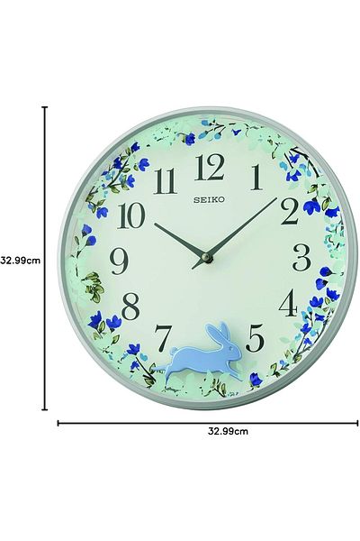 Seiko Clocks Wall Blue-White, 33 x 33 x 6.7 cm