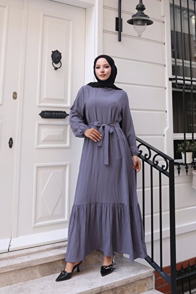 MSK Fashion Lara Belted Dress Gray