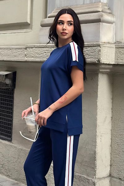Baby xclub Modal Fabric Women's Tracksuit Set with Stripes - Comfortable and Stylish Two-Piece Set