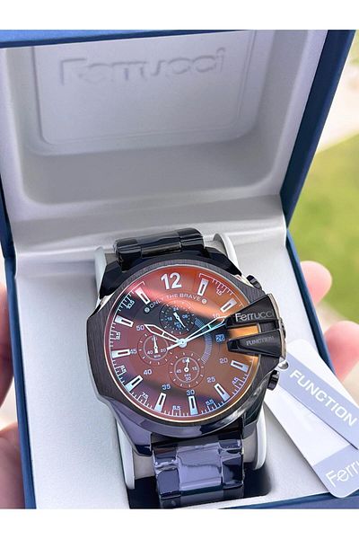Ferrucci Steel Cord 3 Atm Water Resistant Special Design Men Wrist Watch Vs.Blkt.0365
