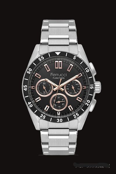 Ferrucci Function Steel Cord&Case Men's Wristwatch 3 Atm Waterproof Guaranteed