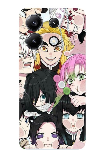 TechTree جراب من السيليكون الشفاف متوافق مع POCO X6 PRO Demon Slayer Manga