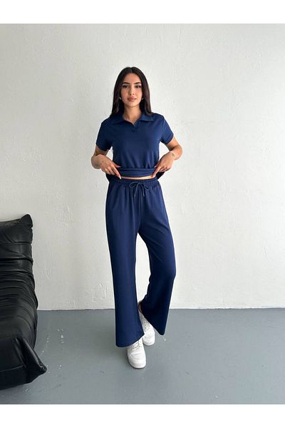 Belle Perre Modal Fabric Polo Neck Bottom Top Set