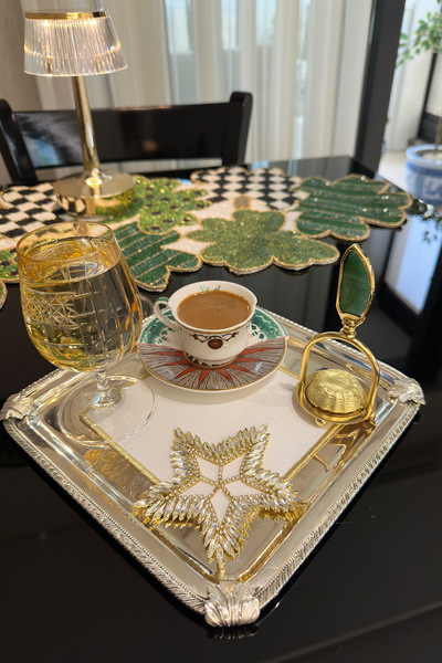 Bi Bashka Taşlı yıldız tasarım gold 2li kokteyl peçete