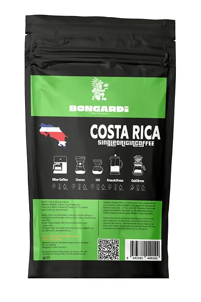 Bongardi Coffee 5X200G Costa Rica Tanzania Rwanda Single Orjin Local Coffees (Berry or Milled Can Be Chosen)