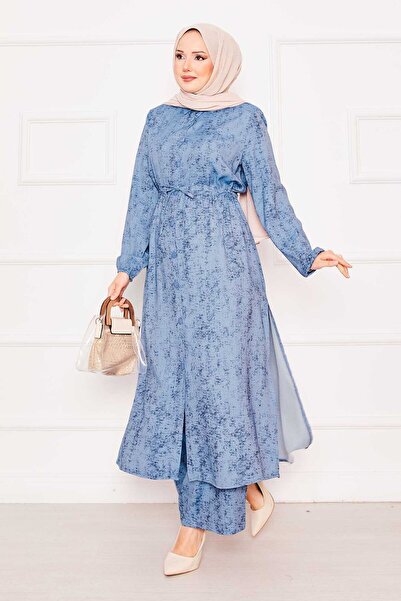 EBRUTESETTÜR طقم تونيك مزدوج مع حجاب من بيلي تونيلي