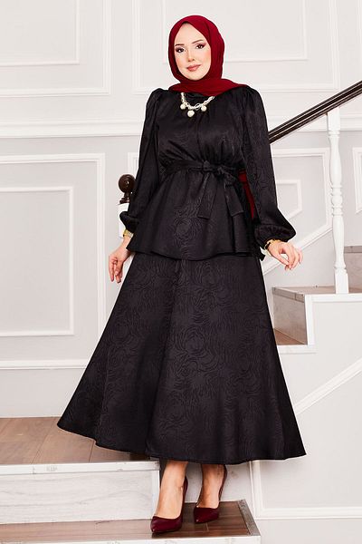 EBRUTESETTÜR Hijab Suit with Jacquard Skirt