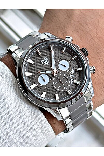 Tiger ساعة رجالية من الفولاذ النمر TI-618B