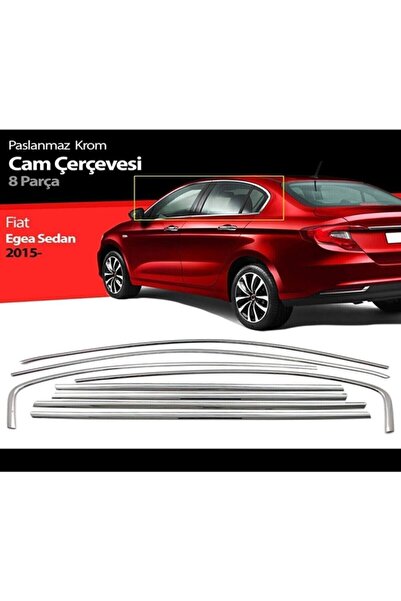 Genel Markalar Fiat Egea Cam Çıtası 8 Parça Full Çerceve Kaplama Krom Ithal 2015+