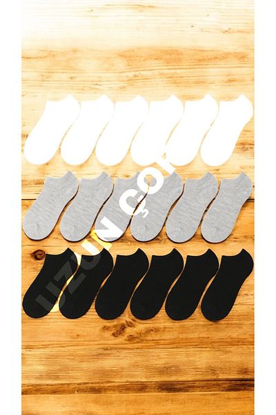 UZN SOCKS Unisex Black White Gray Booties Socks 30 Pairs (10 Black - 10 White - 10 Gray)