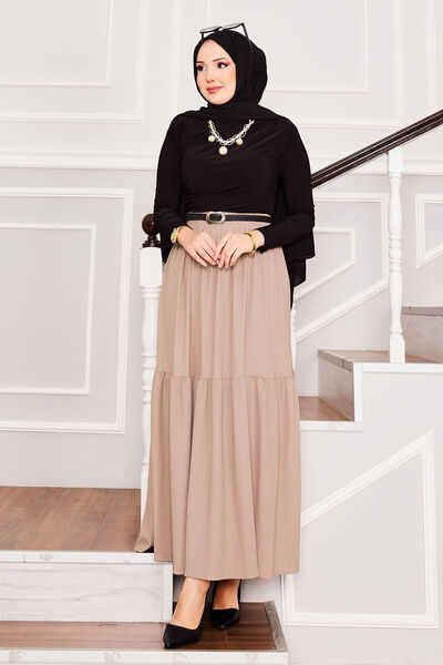 EBRUTESETTÜR Elastic Waist Gathered Hijab Skirt