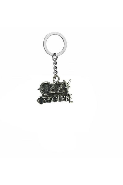 Herşey Nota Ozzy Osbourne Logo Metal Keychain – Silver Color |   Unisex Rock & Metal Style Gift Accessory