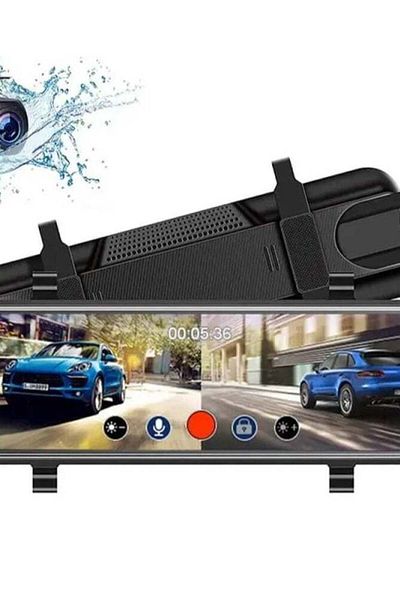 Generic Control Mirror Dash Cam 2.5K Dual Dash Camera Front and Rear with Waterproof Backup Camera, 10'' Ful