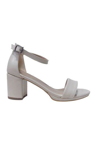 PUNTO Cream Beige Single Strap Buckle Platform Sandals Shoes