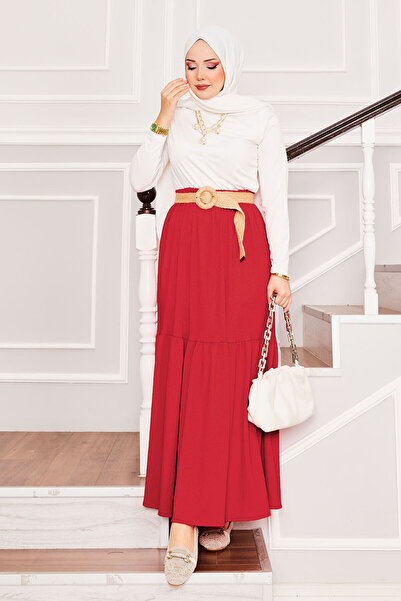 EBRUTESETTÜR Elastic Waist Gathered Hijab Skirt