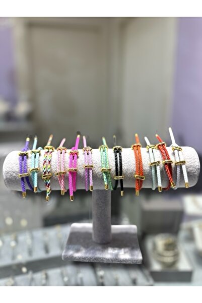 Finery by Nerrs Çelik ip ayarlanabilir turuncu renk bileklik