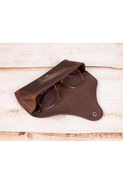 AC BOX Roan Leather Glasses Case G2 Brown