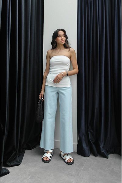 Havoş Baby Blue Cropped Flare Jean