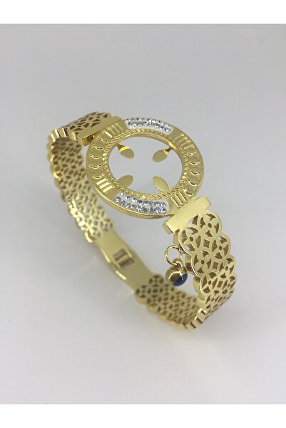 PİNA HEDİYELİK AKSESUAR ÇELİK BİLEKLİK ÇEYREK ALTIN UYUMLU Çeyrek Altın Takıl...