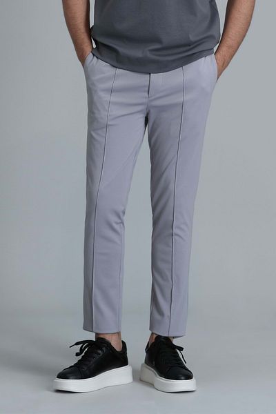 Lufian 111190324 Simon Smart Ανδρικό παντελόνι Chino Slim Fit Ανδρικό παντελόνι ΓΚΡΙ