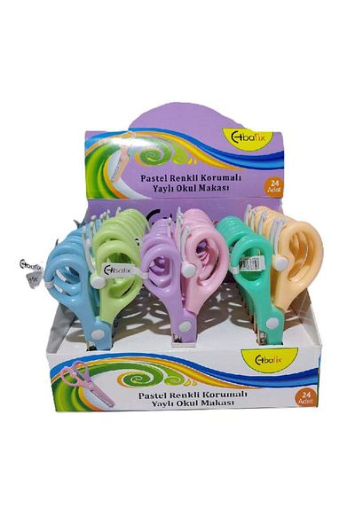 Bafix School Scissors Protected Spring 13.5cm Pastel Colored - 1 Piece / Bfx-Sa2050-M