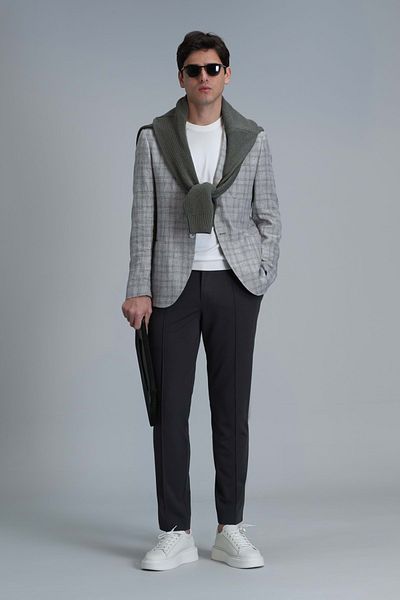 Lufian 111190324 Simon Smart Ανδρικό παντελόνι Chino Slim Fit Ανδρικό παντελόνι πράσινο