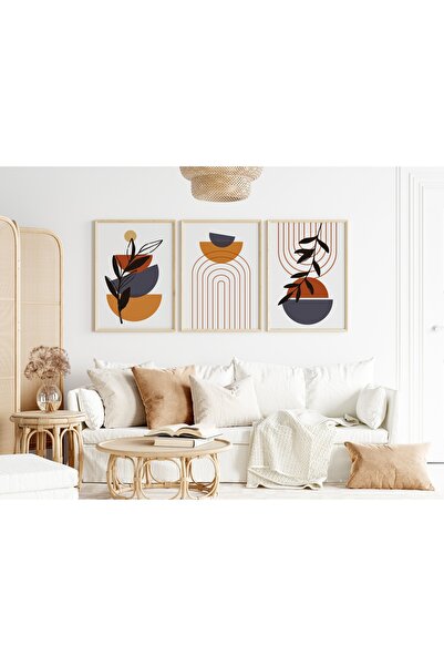 Pi Dekorasyon Modern 3'lü Tablo Seti - Bohem Dekor - YN-01
