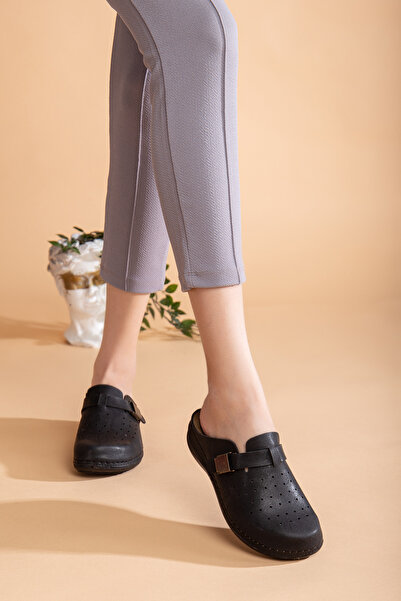 uway Γυναικείες ανατομικές κλειστές μπροστινές παντόφλες Comfort Nurse Cook Home με ρυθμιζόμενη πόρπη