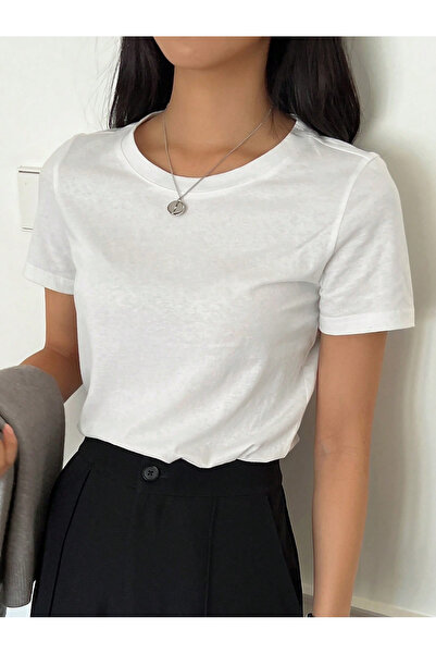 CROFT Kadın Bisiklet Yaka Kısa Kollu Regular T-Shirt