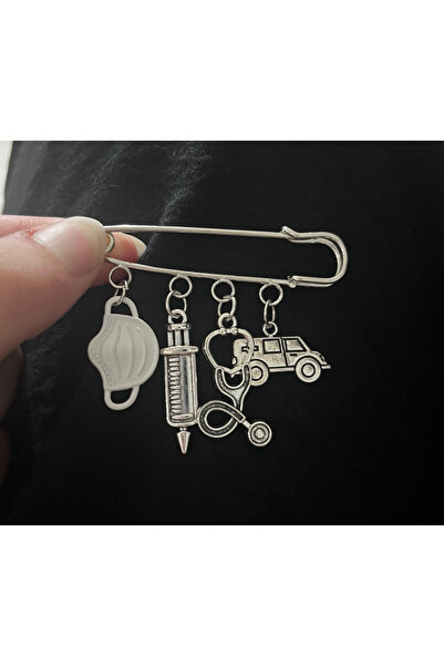 marimari Doktor - Hemsire Aksesuar Aksesuar Bros Taki beyaz maskeli