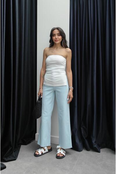 Havoş Baby Blue Cropped Flare Jean