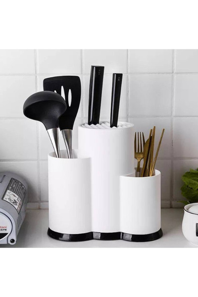 SyaMAG Suport Pentru Cuțite Și Ustensile De Bucătărie, Plastic, Alb, 23x12x22