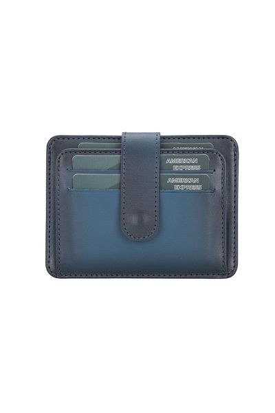 VELOREA Multi Compartment Slim Leather Card Holder Blw019 Brn4Ef Blue